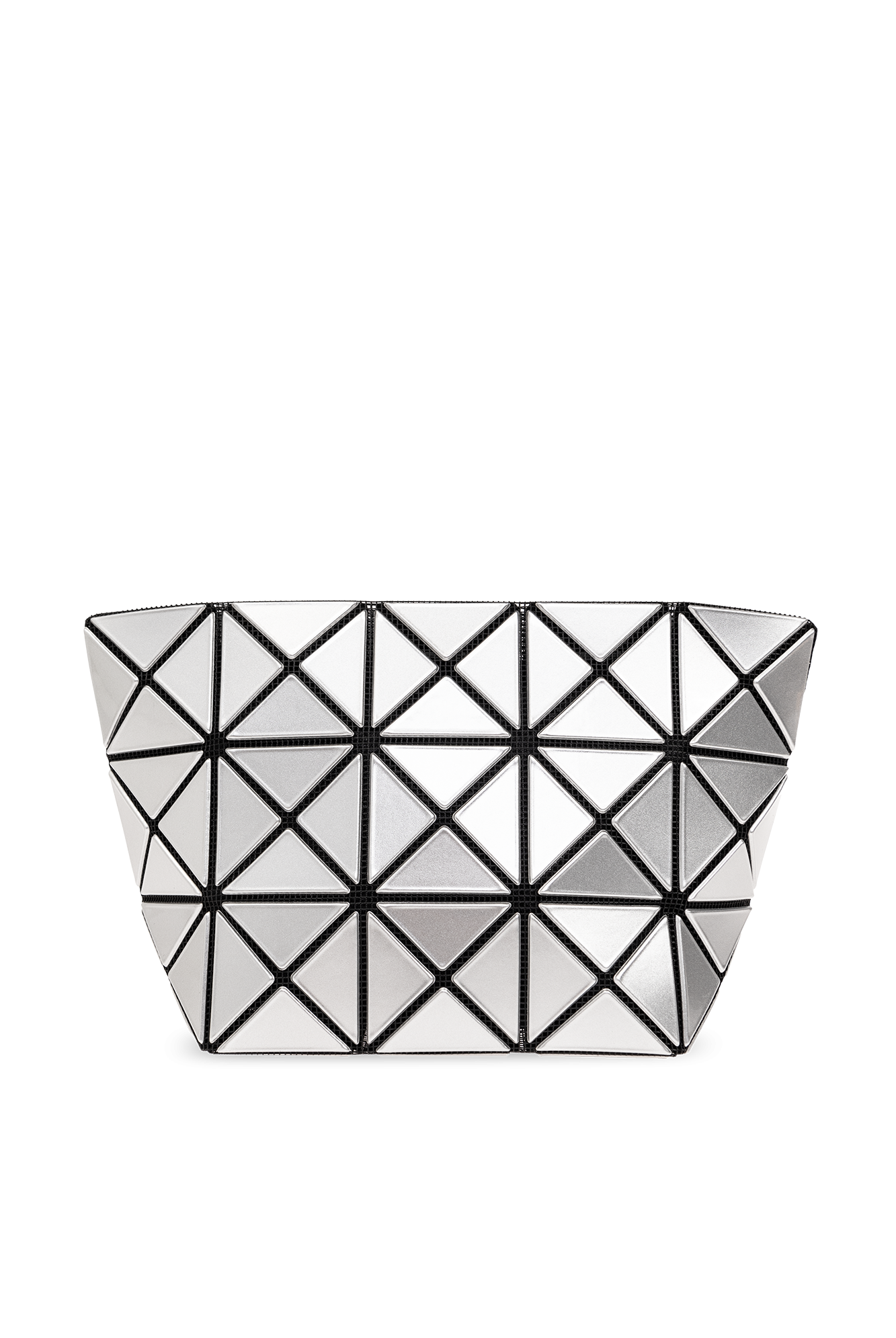 Silver 'Prism' pouch with geometrical pattern Bao Bao Issey Miyake